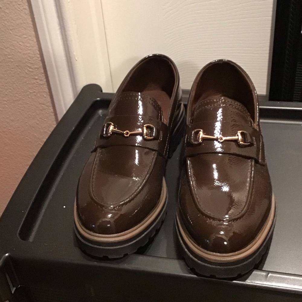 Men's Brown Loafers with Gold Accent